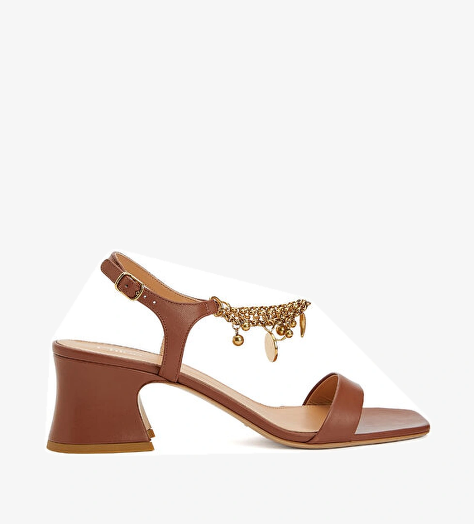 Chloe Charms Taba Kadın Deri Sandalet model görseli