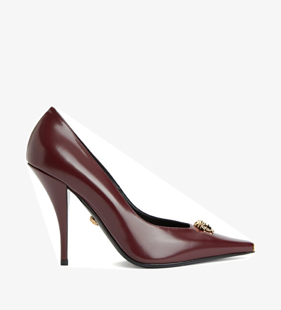 Versace Bordo Deri Topuklu Ayakkabı model görseli