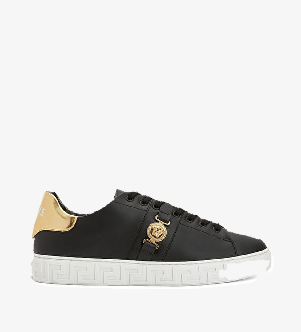 Versace Siyah Gold Erkek Deri Sneaker model görseli