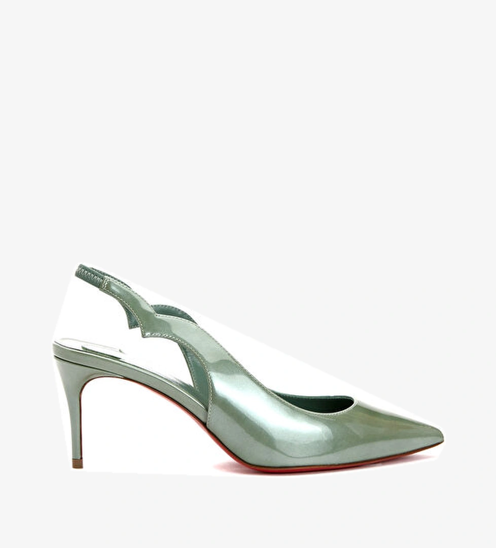 Hot Chick Su Yeşili Deri Topuklu Ayakkabı - Görsel 1