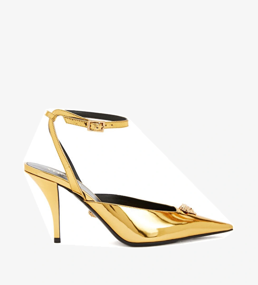 Versace Gold Deri Topuklu Ayakkabı model görseli