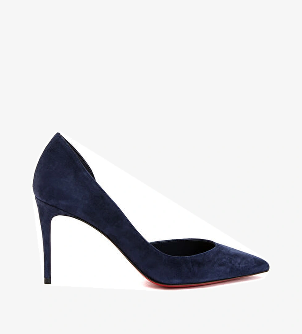 Iriza Lacivert Deri Stiletto - Görsel 1