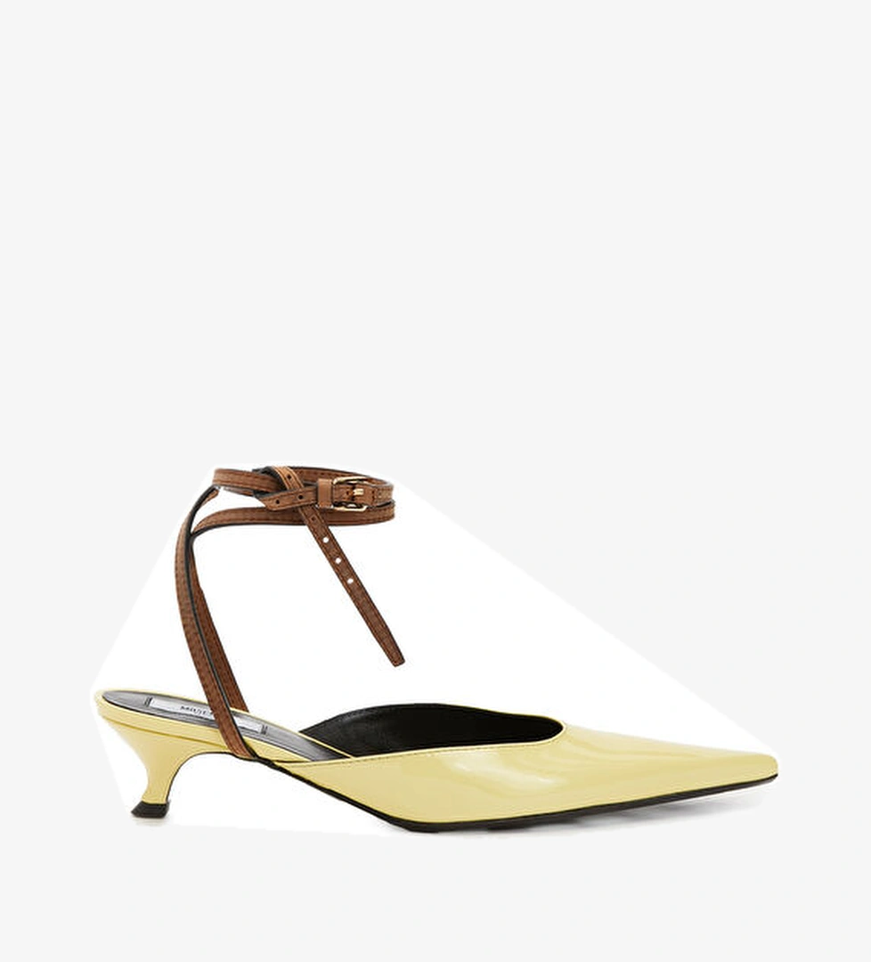 Moschino Milano Sarı Deri Topuklu Ayakkabı model görseli