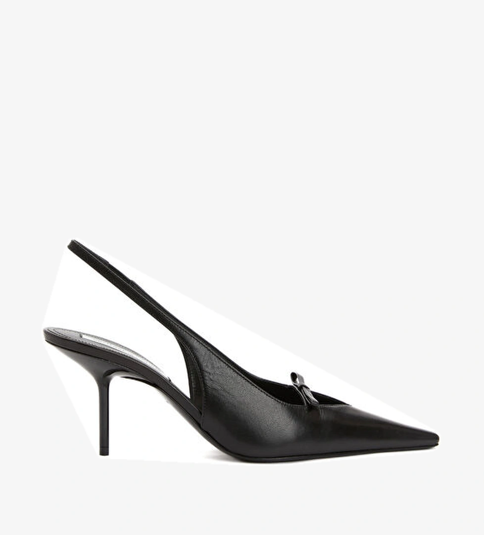 Victoria Beckham Siyah Deri Topuklu Ayakkabı model görseli