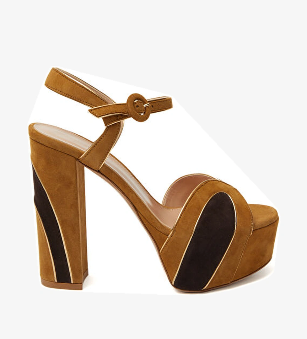 Gianvito Rossi Taba Siyah Kadın Süet Sandalet model görseli