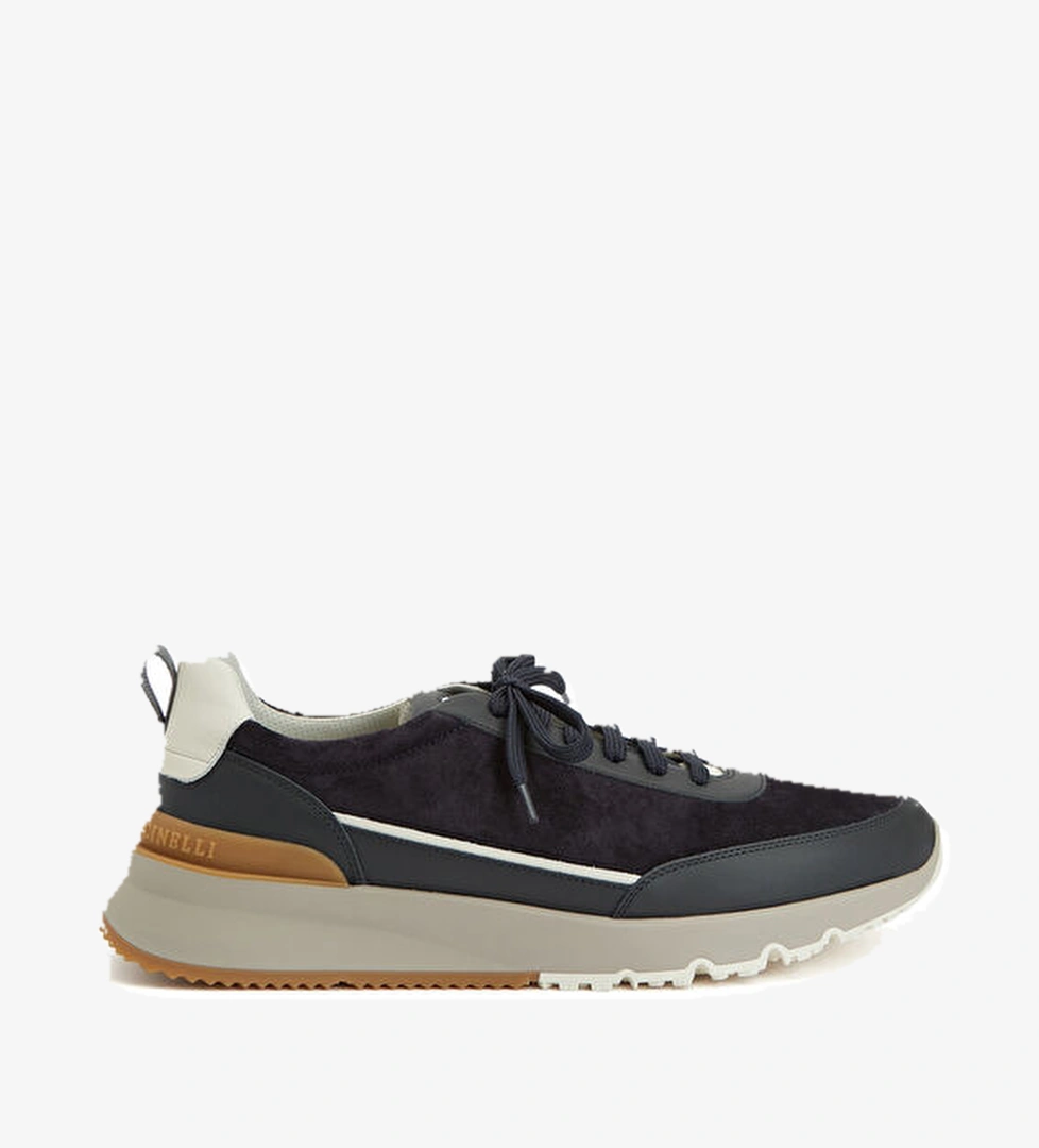 Brunello Cucinelli Koyu Mavi Erkek Deri Sneaker model görseli