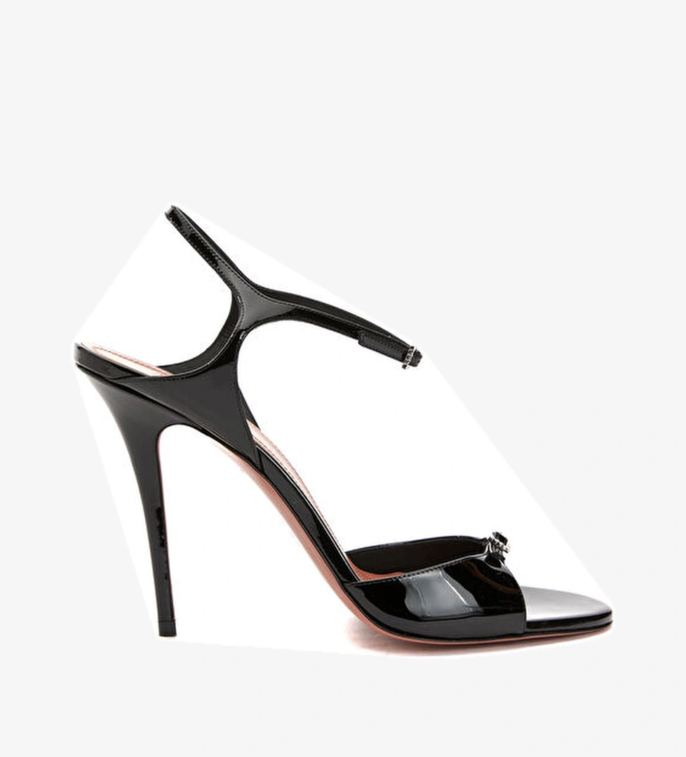 Amina Muaddi Adut Siyah Kadın Deri Sandalet model görseli