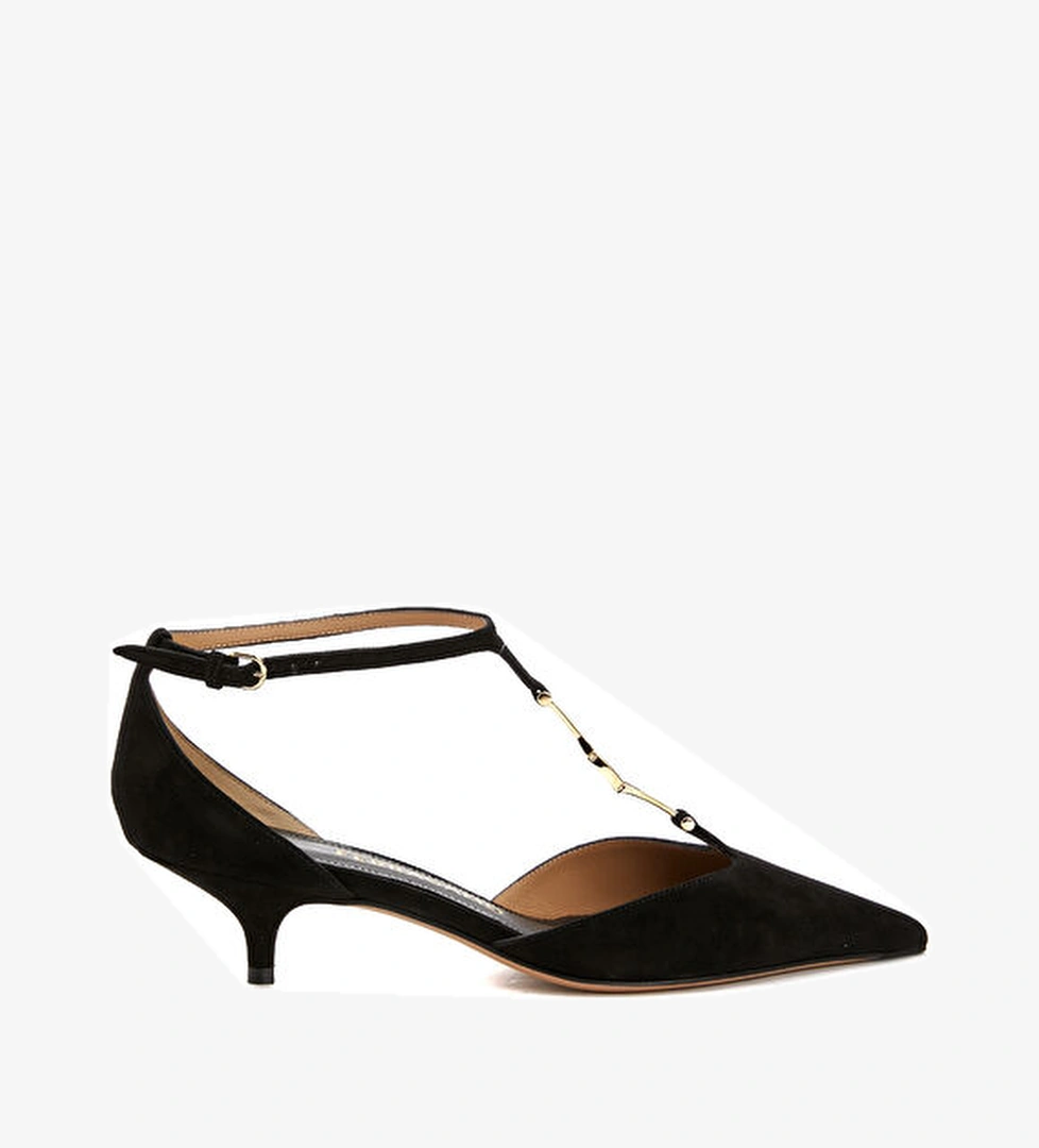 Ferragamo Traci Siyah Deri Topuklu Ayakkabı model görseli