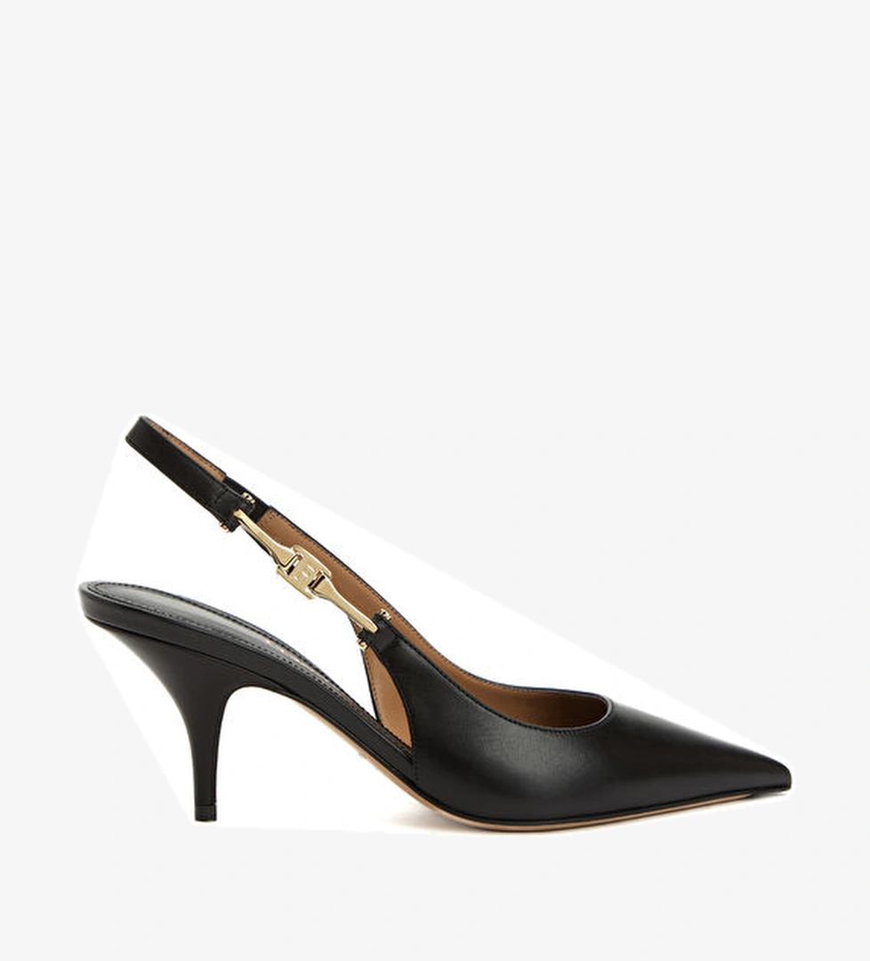 Ferragamo Siyah Deri Topuklu Ayakkabı model görseli
