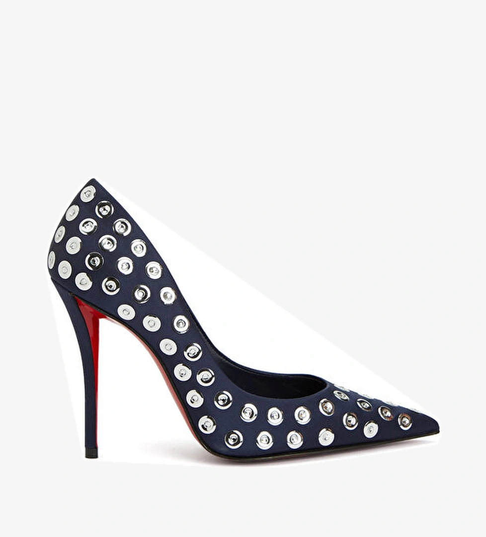 Christian Louboutin Miss Z Boum Boum Mirror Lacivert İpek Stiletto model görseli