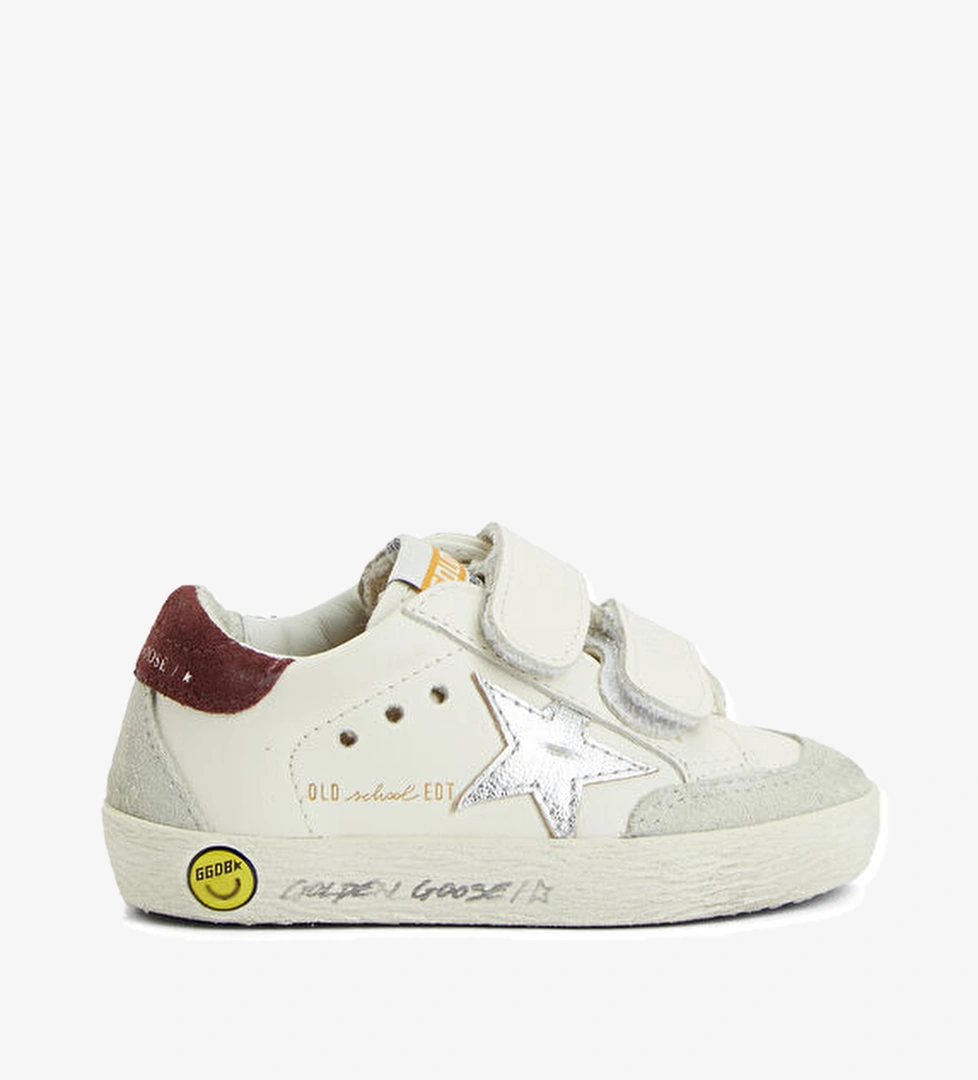 Golden Goose Old School Beyaz Unisex Çocuk Deri Sneaker model görseli