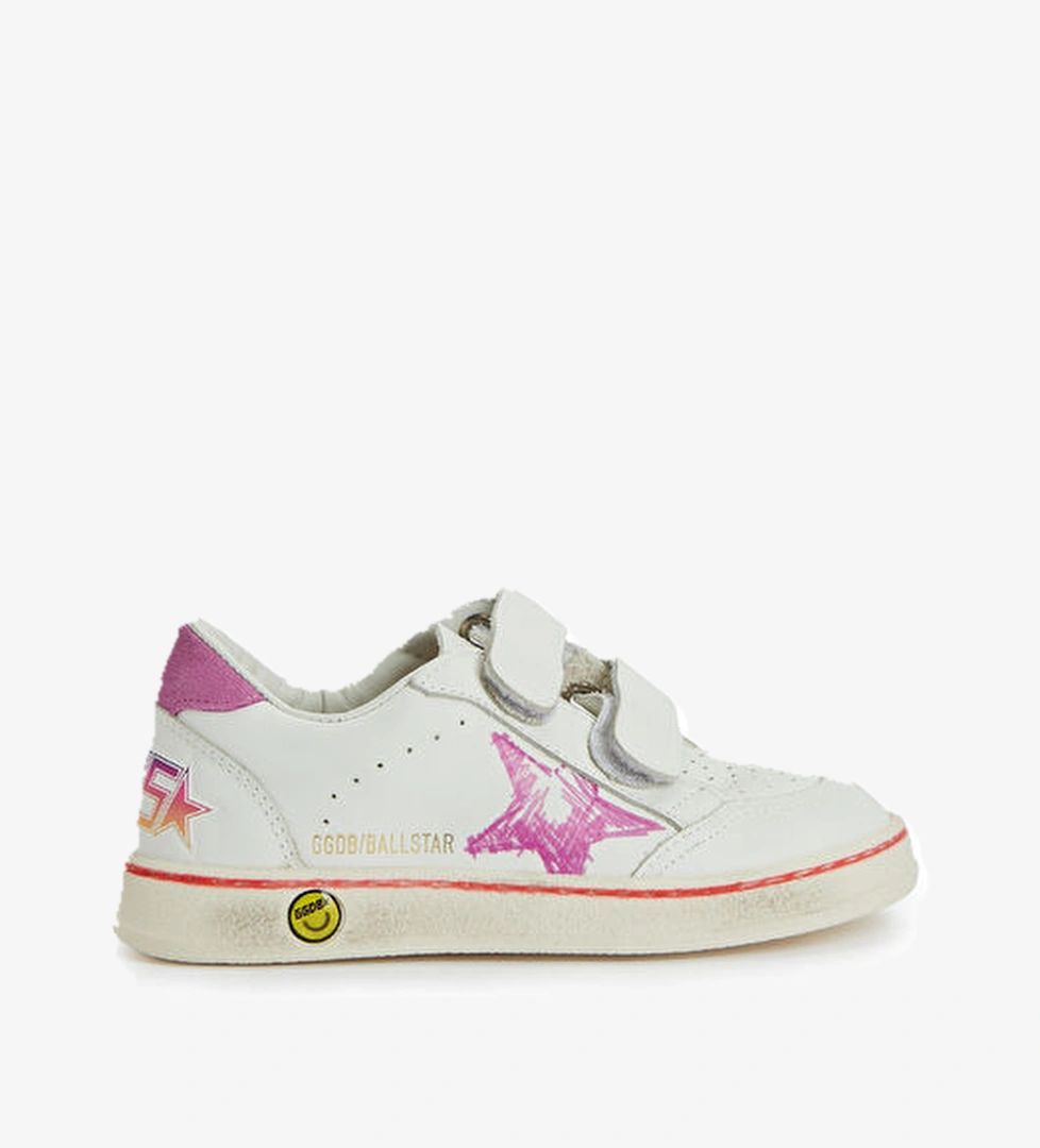 Golden Goose BallStar Beyaz Unisex Çocuk Deri Sneaker model görseli