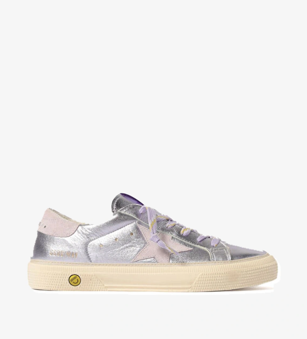 Golden Goose May Lila Unisex Çocuk Deri Sneaker model görseli