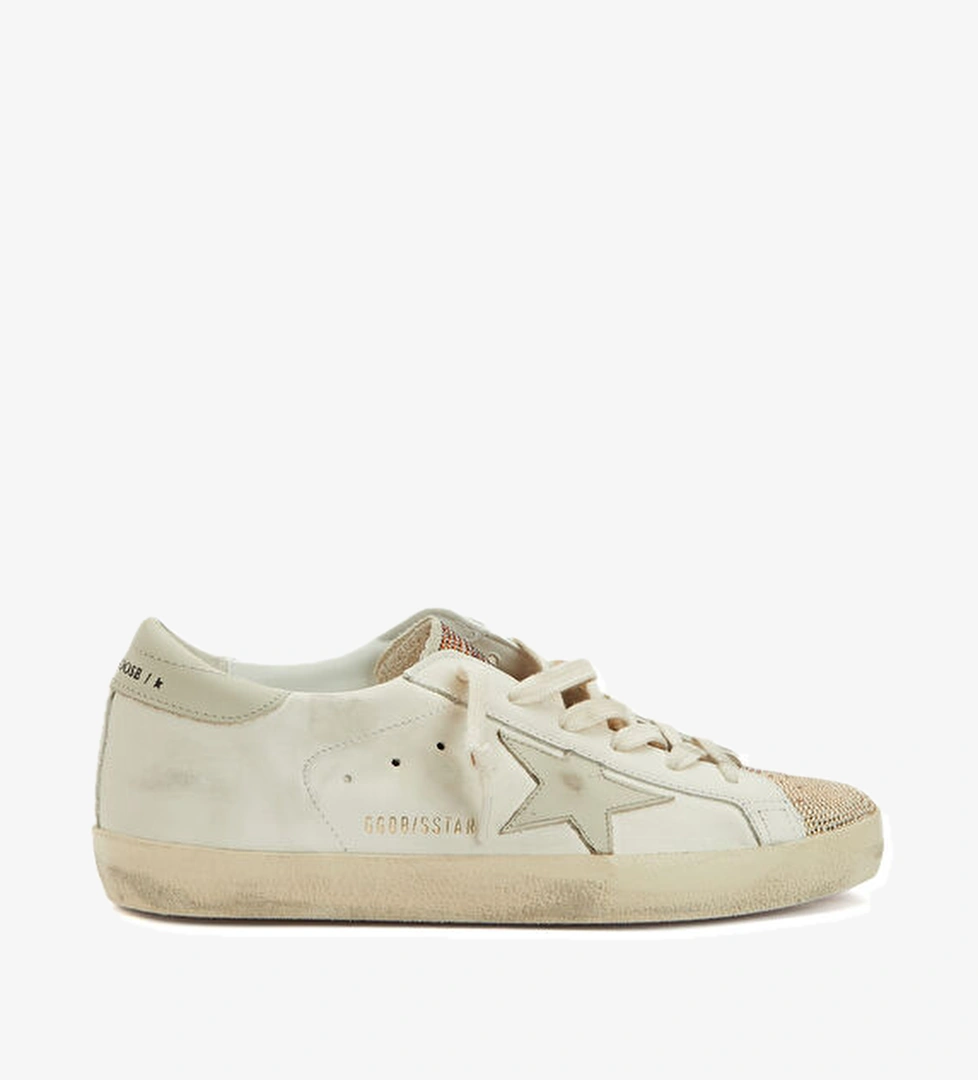 Golden Goose SStar Bej Kahve Kadın Deri Sneaker model görseli