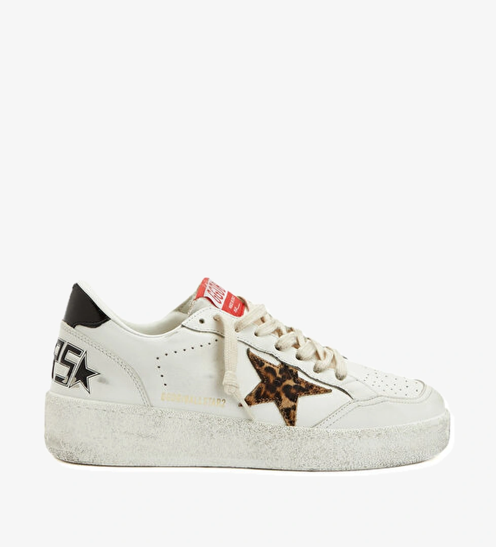 Golden Goose BallStar Siyah Beyaz Kadın Deri Sneaker model görseli