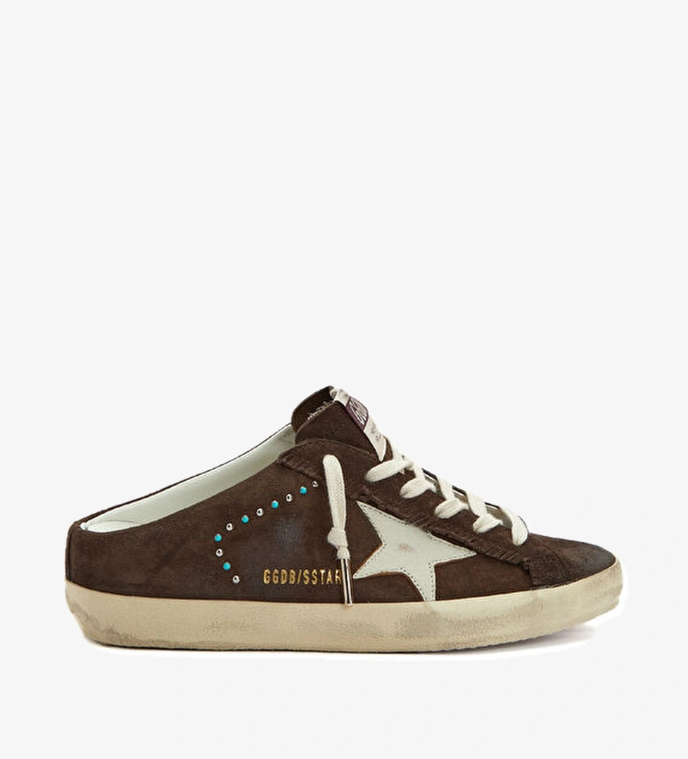 Golden Goose SStar Koyu Kahverengi Kadın Deri Terlik model görseli