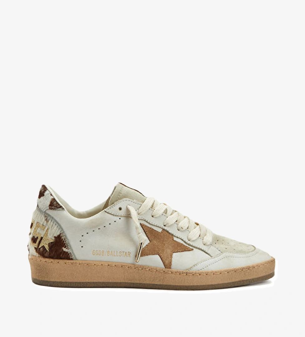 Golden Goose BallStar Taba Beyaz Kadın Deri Sneaker model görseli
