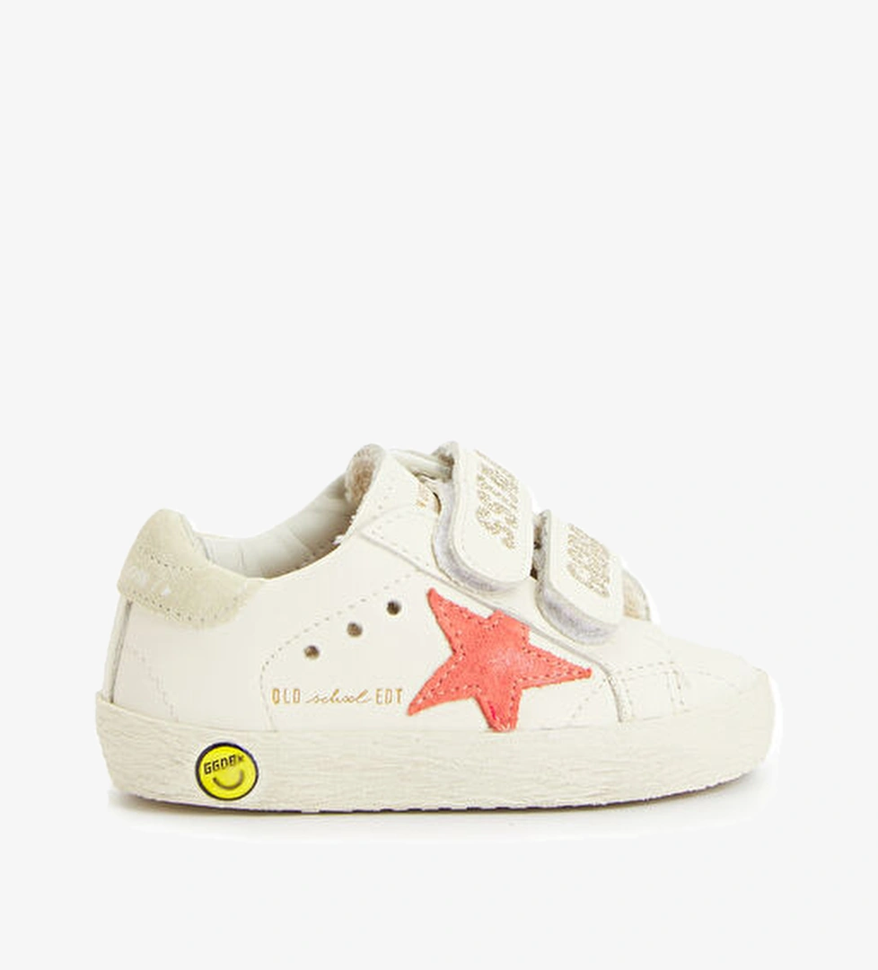 Old School EDT Beyaz Unisex Çocuk Deri Sneaker - Görsel 1