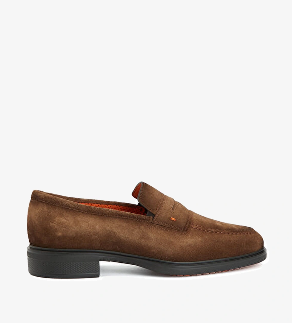 Santoni Kahverengi Erkek Süet Loafer model görseli