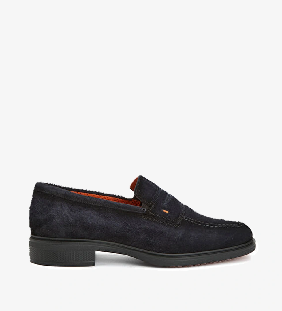 Santoni Lacivert Erkek Süet Loafer model görseli