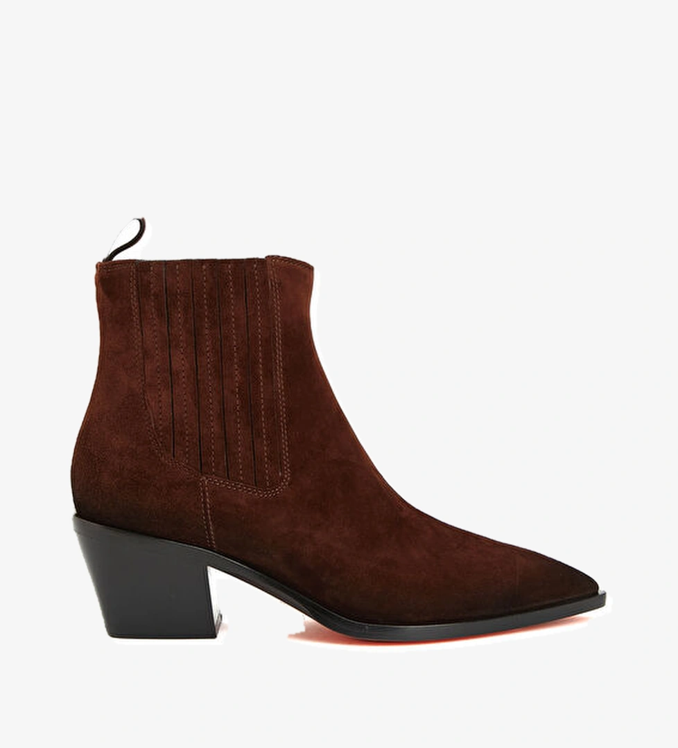 Santoni Koyu Kahverengi Kadın Süet Bot model görseli