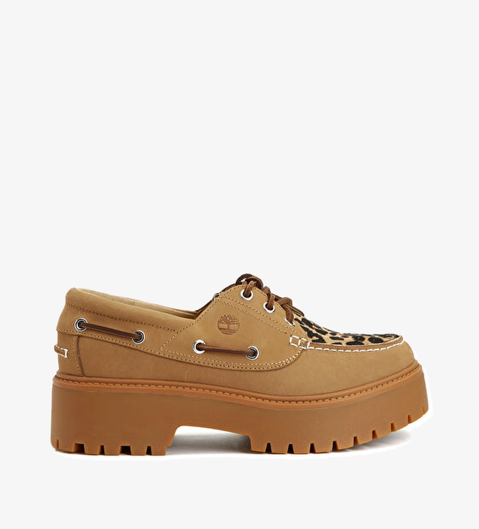 Timberland Stone Bej Desenli Kadın Deri Loafer model görseli