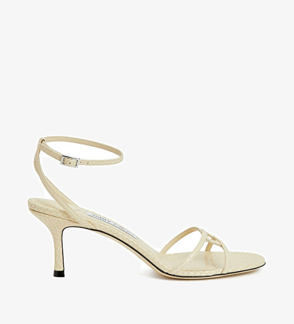 Jimmy Choo Leo Gold Deri Topuklu Sandalet model görseli