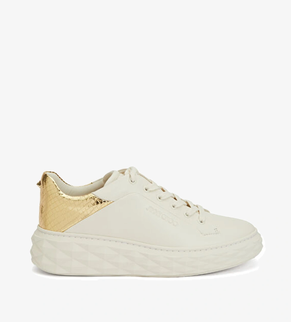 Jimmy Choo Diamond Maxi Beyaz Gold Kadın Deri Sneaker model görseli