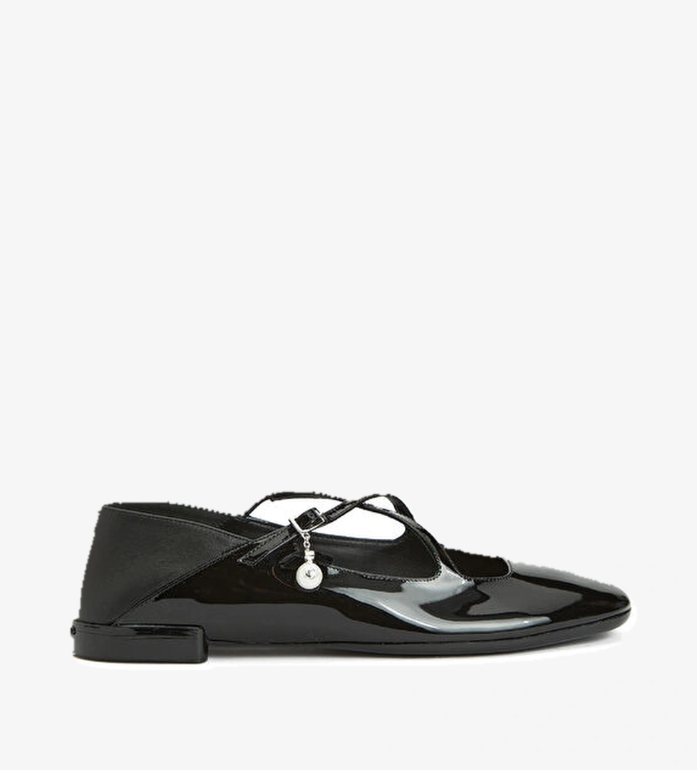 Eleri Siyah Deri Babet - Görsel 1