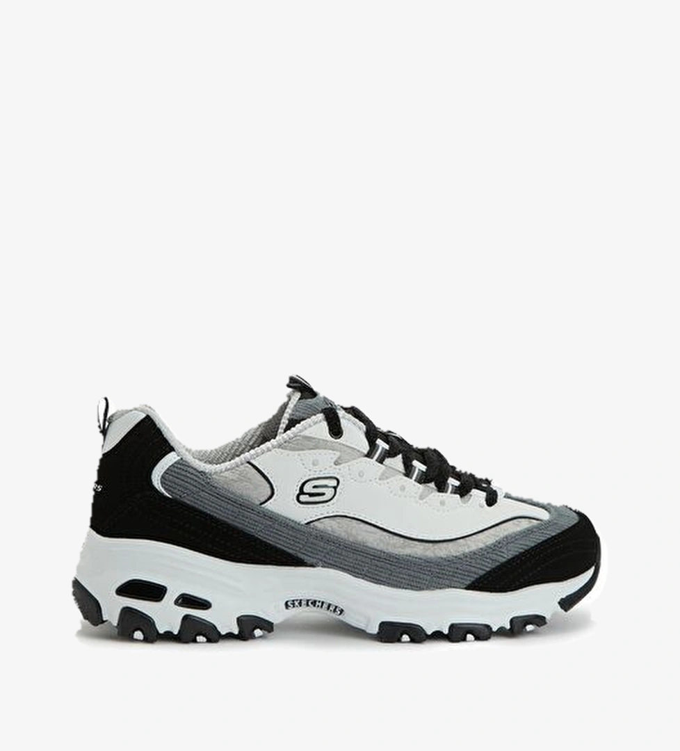 Skechers D'Lites Corduroy Chic Siyah Gri Kadın Sneaker model görseli