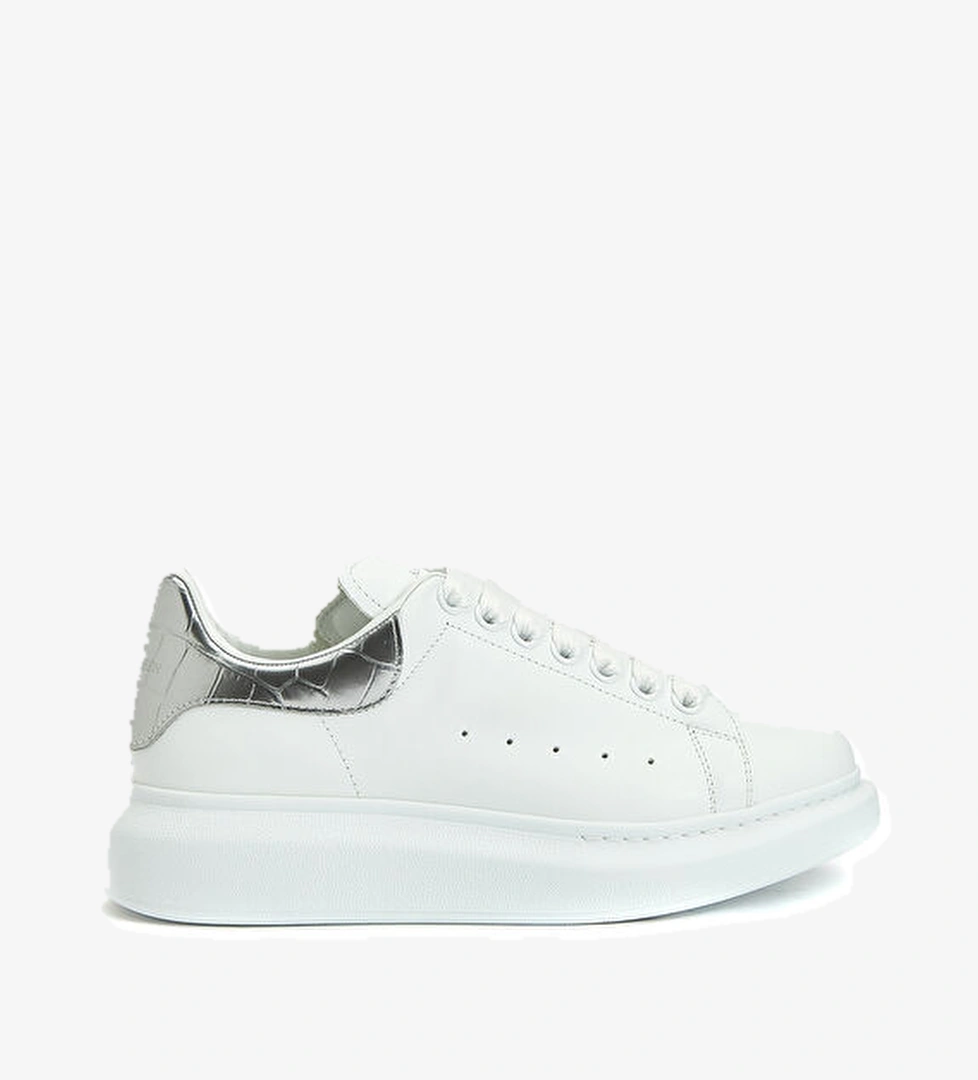 Mcqueen Oversized Beyaz Silver Kadın Deri Sneaker model görseli