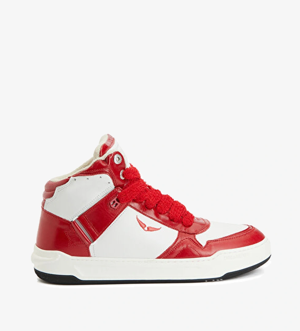 Zadig&voltaire High Wings Kırmızı Beyaz Erkek Deri Sneaker model görseli