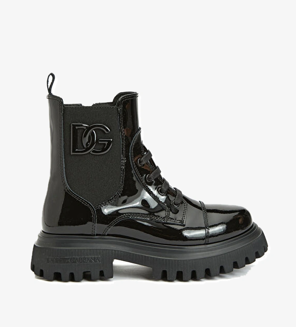 Dolce&gabbana Siyah Kız Çocuk Deri Bot model görseli