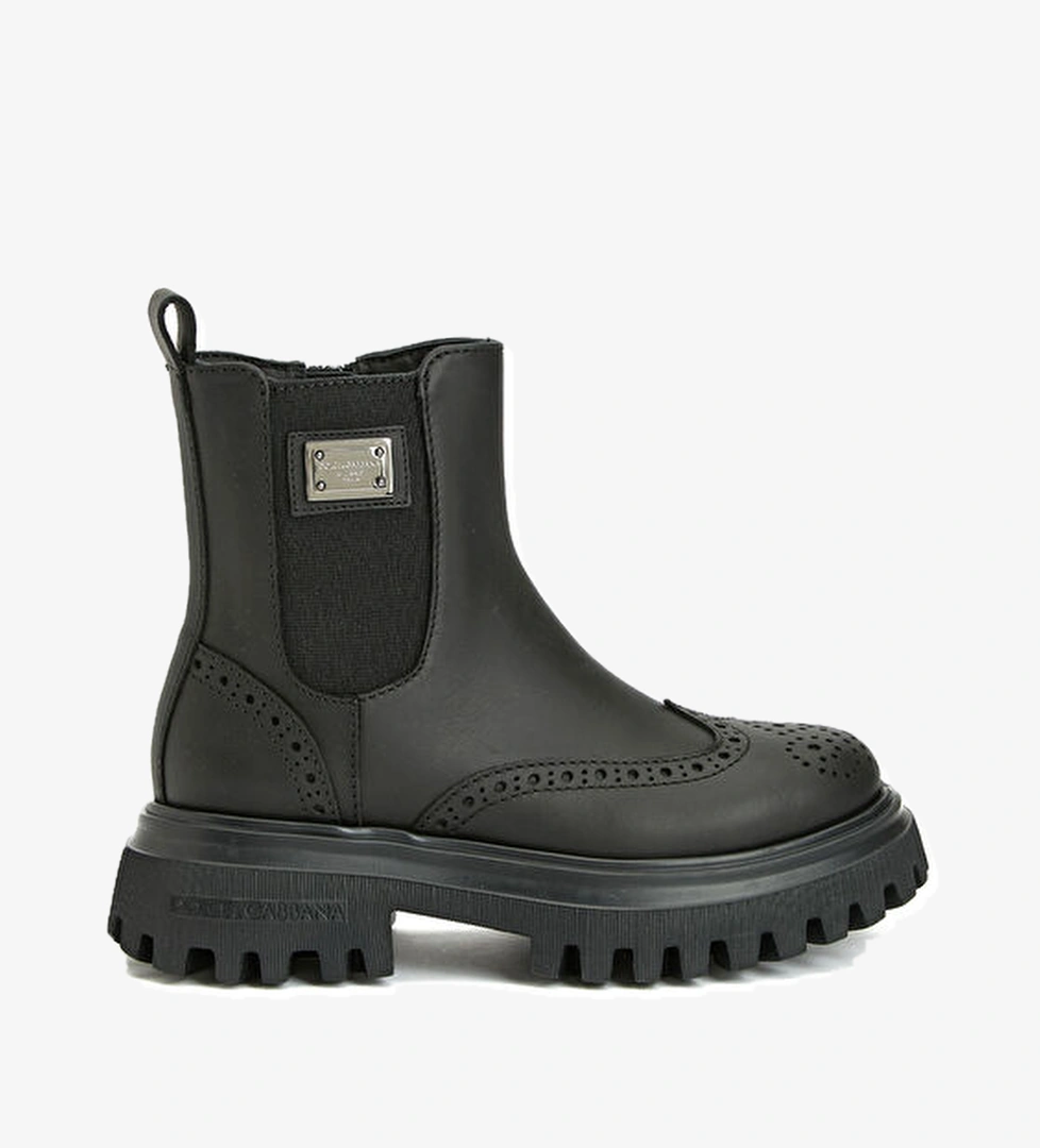 Dolce&gabbana Siyah Erkek Çocuk Deri Bot model görseli