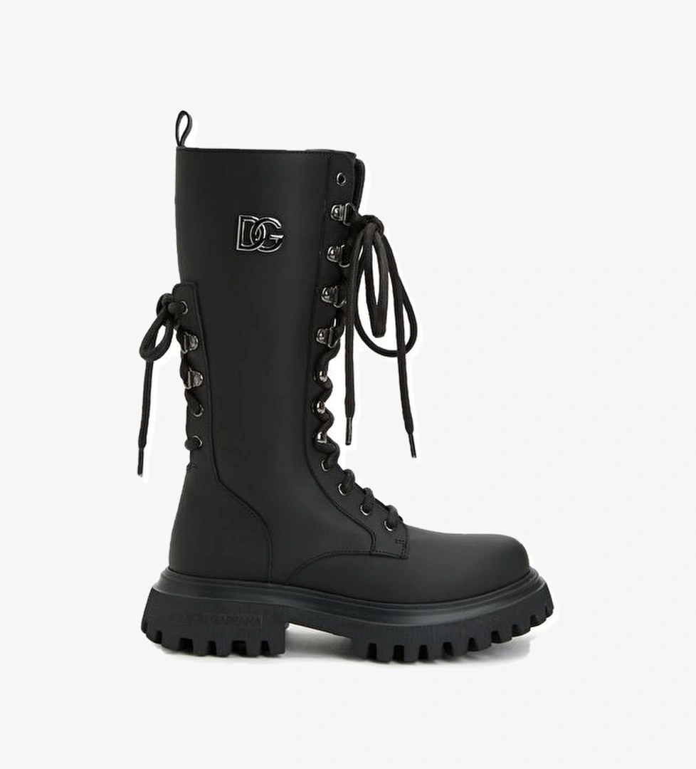 Dolce&gabbana Siyah Kız Çocuk Deri Bot model görseli