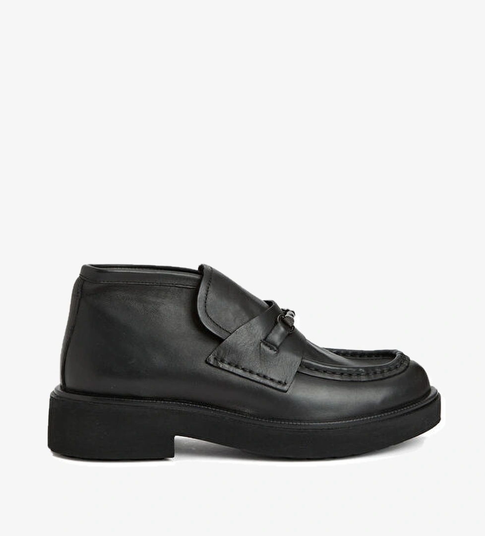 Divarese Siyah Kadın Deri Bot model görseli