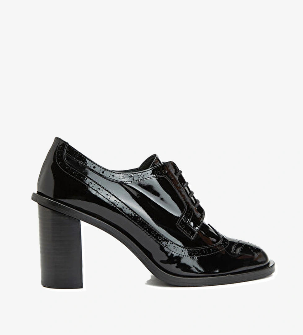 George Hogg Siyah Kadın Metalik Rugan Ayakkabı model görseli