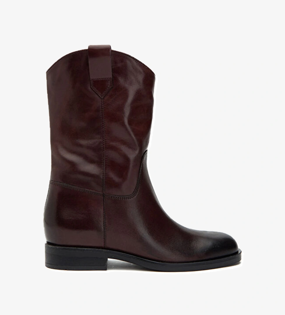 George Hogg Bordo Kadın Tokalı Deri Bot model görseli