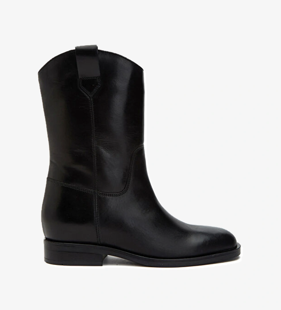 George Hogg Siyah Kadın Tokalı Deri Bot model görseli