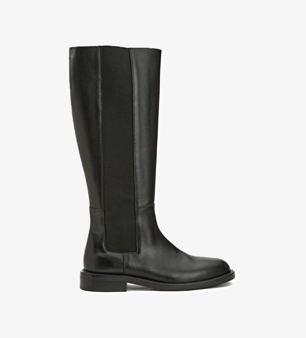 Network Siyah Kadın Deri Çizme model görseli