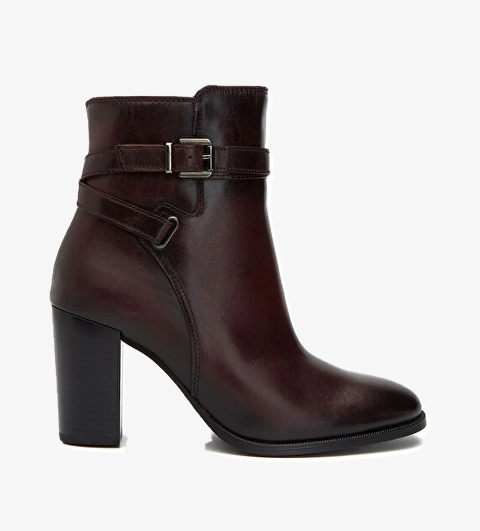 George Hogg Bordo Kemer Detaylı Kadın Deri Bot model görseli