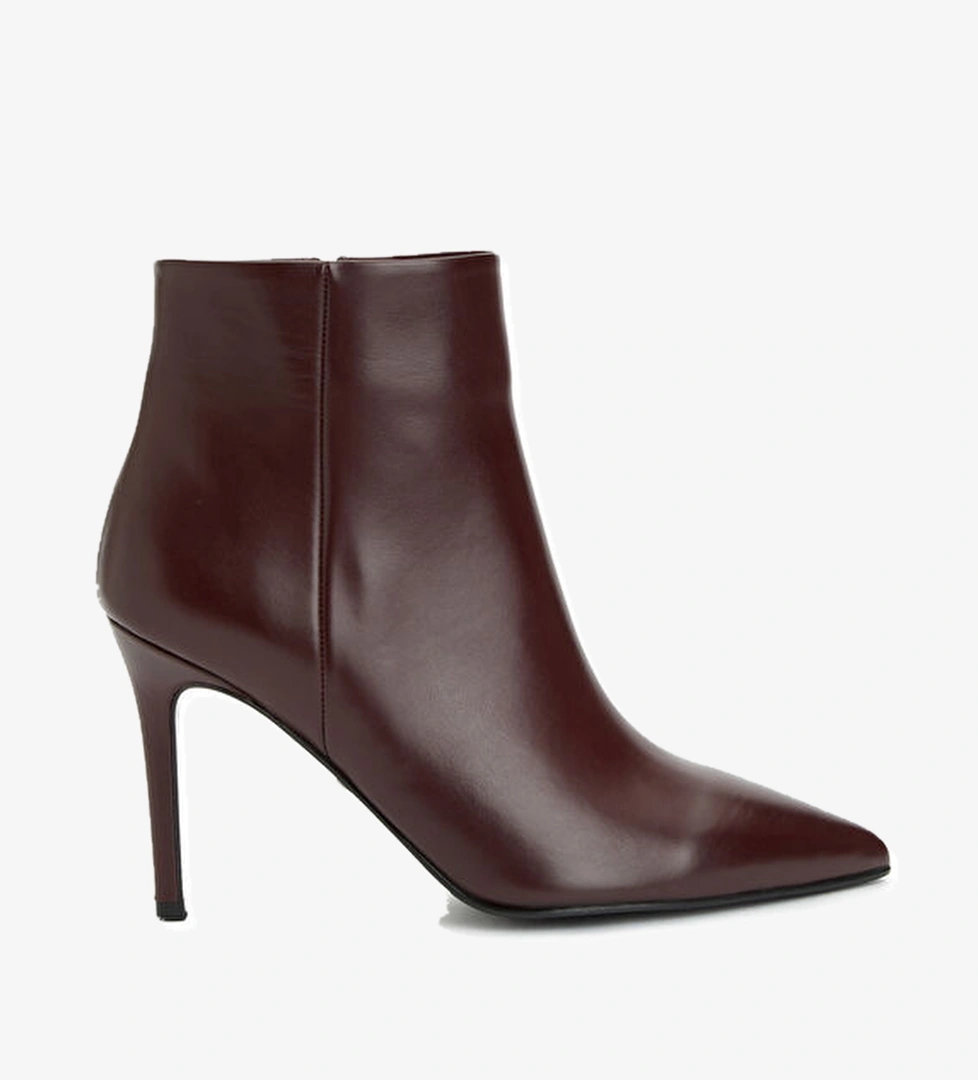 Bordo Kadın Deri Bot - Görsel 1