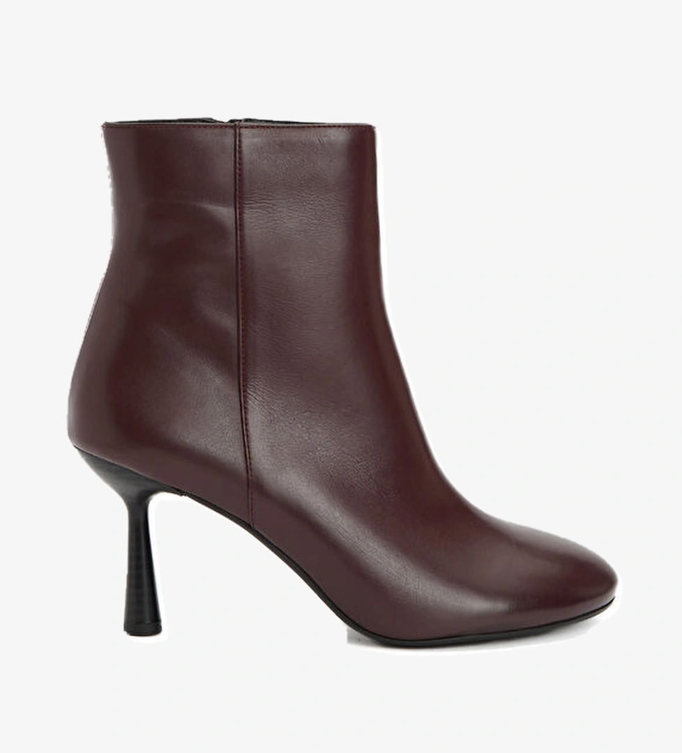 Divarese Bordo Kadın Deri Bot model görseli