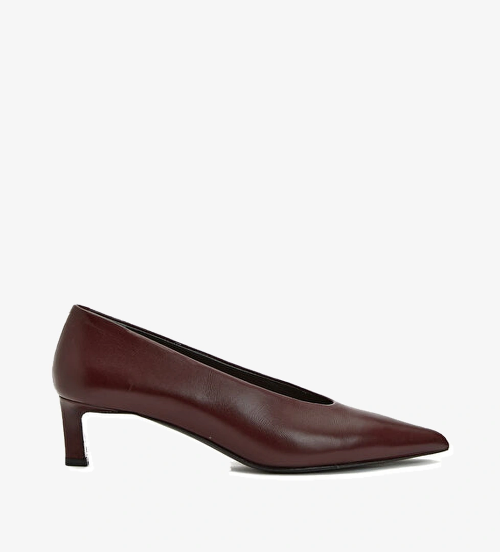 Network Bordo Deri Topuklu Ayakkabı model görseli