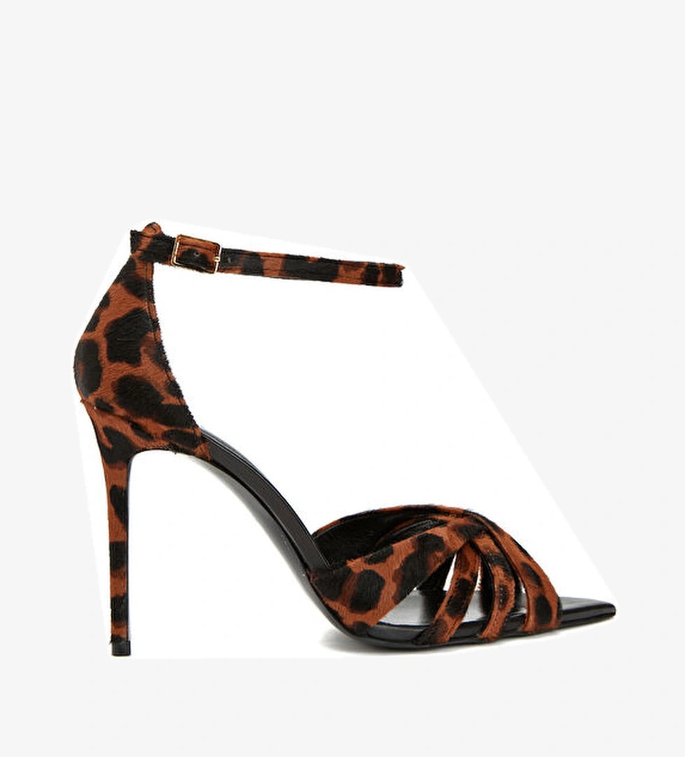 Network Leopar Desen Kadın Deri Sandalet model görseli