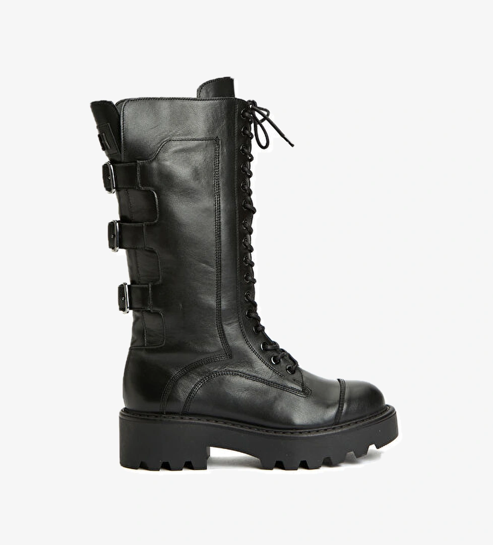 Divarese Siyah Kadın Deri Bot model görseli