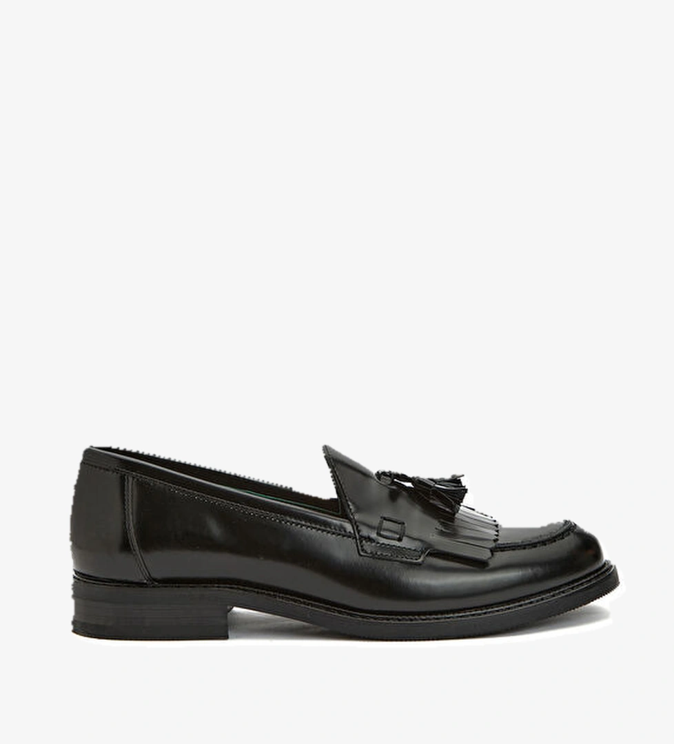 Network Siyah Kadın Açma Deri Loafer model görseli