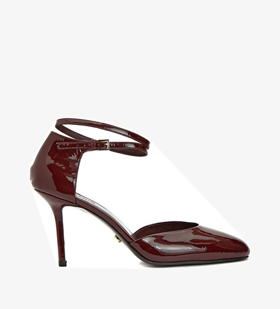 Network Bordo Rugan Deri Topuklu Ayakkabı model görseli