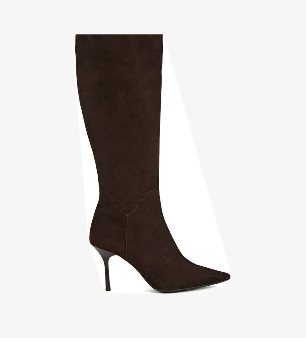 Divarese Kahverengi Kadın Deri Çizme model görseli