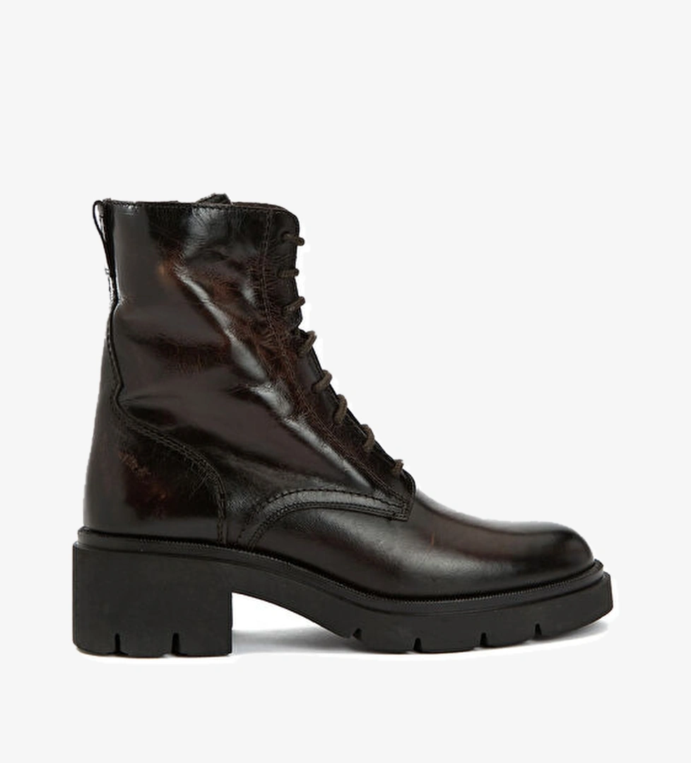 Kahverengi Kadın Deri Bot - Görsel 1